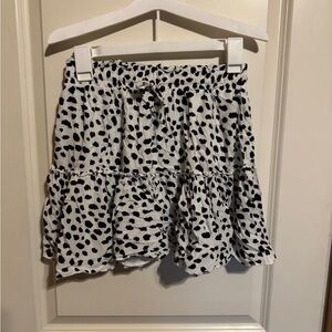 Aelley Womens Black and White Polka Dot Skirt Size Small
